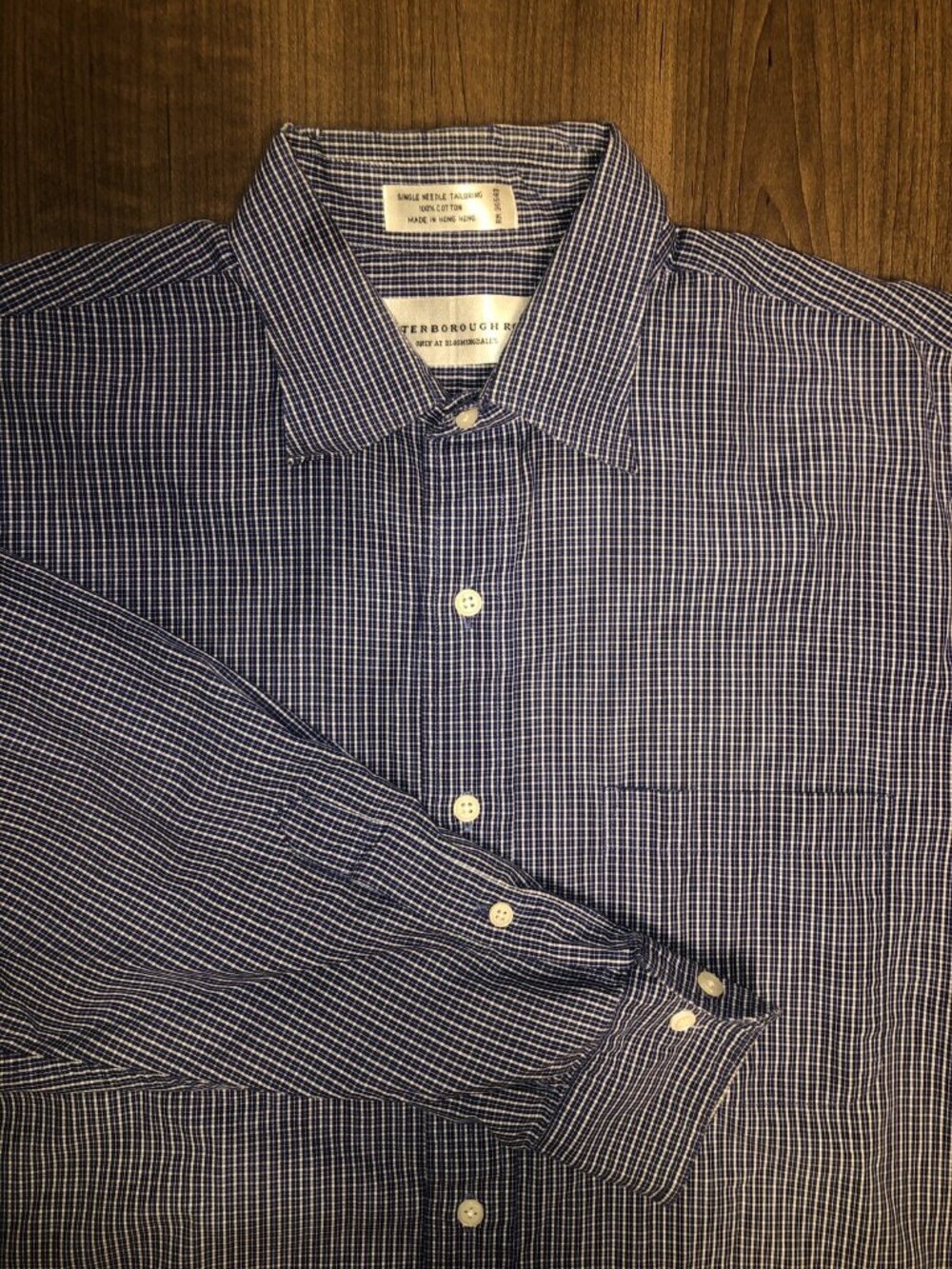 Peterborough Row, 16.5, 36 blue white plaid Causal /dress shirt Business Golf